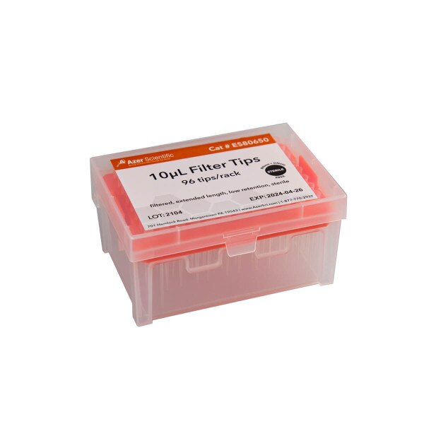 Pipet tips, 0.1 - 10ul, rack